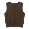 Fuzzy Wool Cashmere V-Neck Sleeveless Sweater Vest