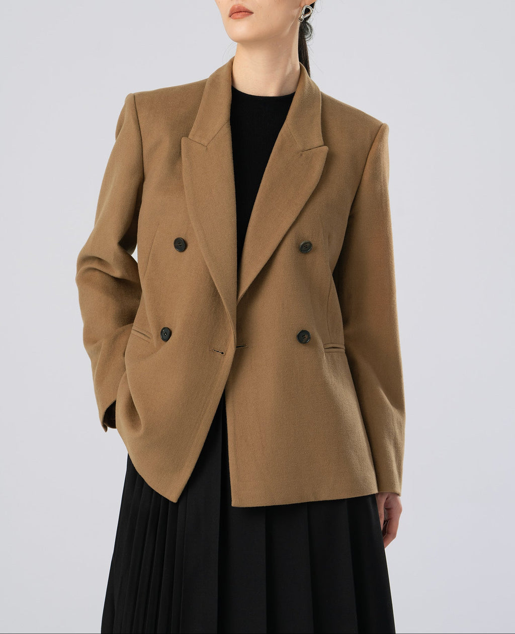 Single-Sided Lining Double-Breasted 50% Fine Wool Suit