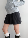 Woolen Thick Pleated Versatile A-line Mini Skirt