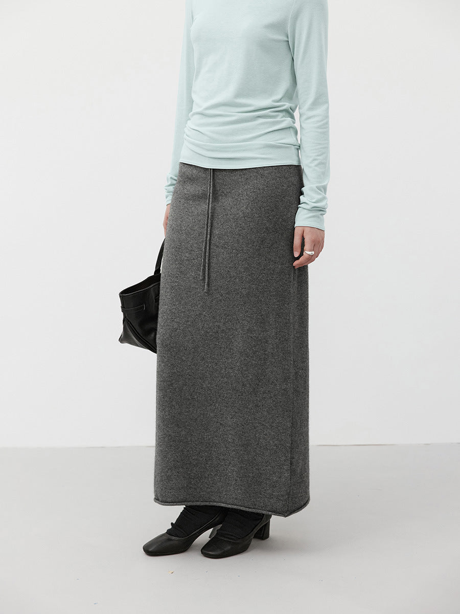 Soft Knit Drawstring Maxi Skirt