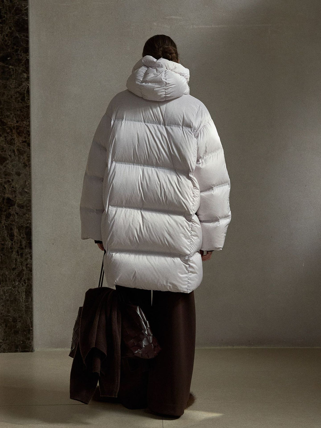 Ultra-Soft Cloud Hooded Seamless Long Puffer Jacket with Pockets
