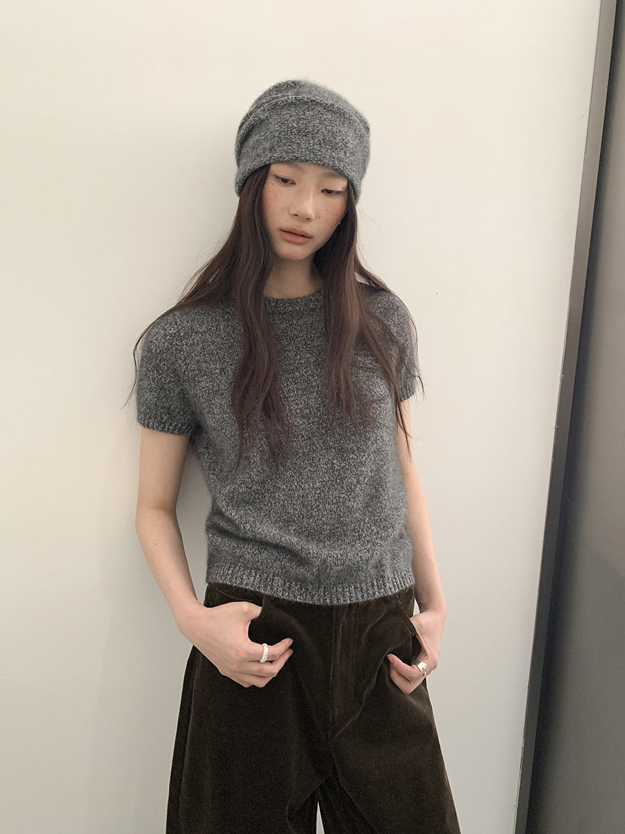 Short-sleeve Wool Sweater