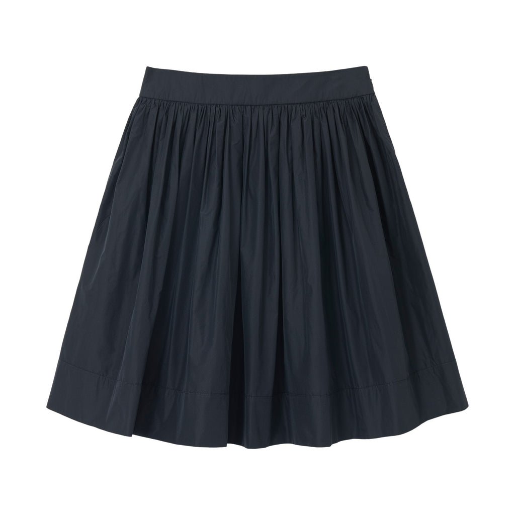A-Line Pleated Silhouette Puffy Midi Skirt