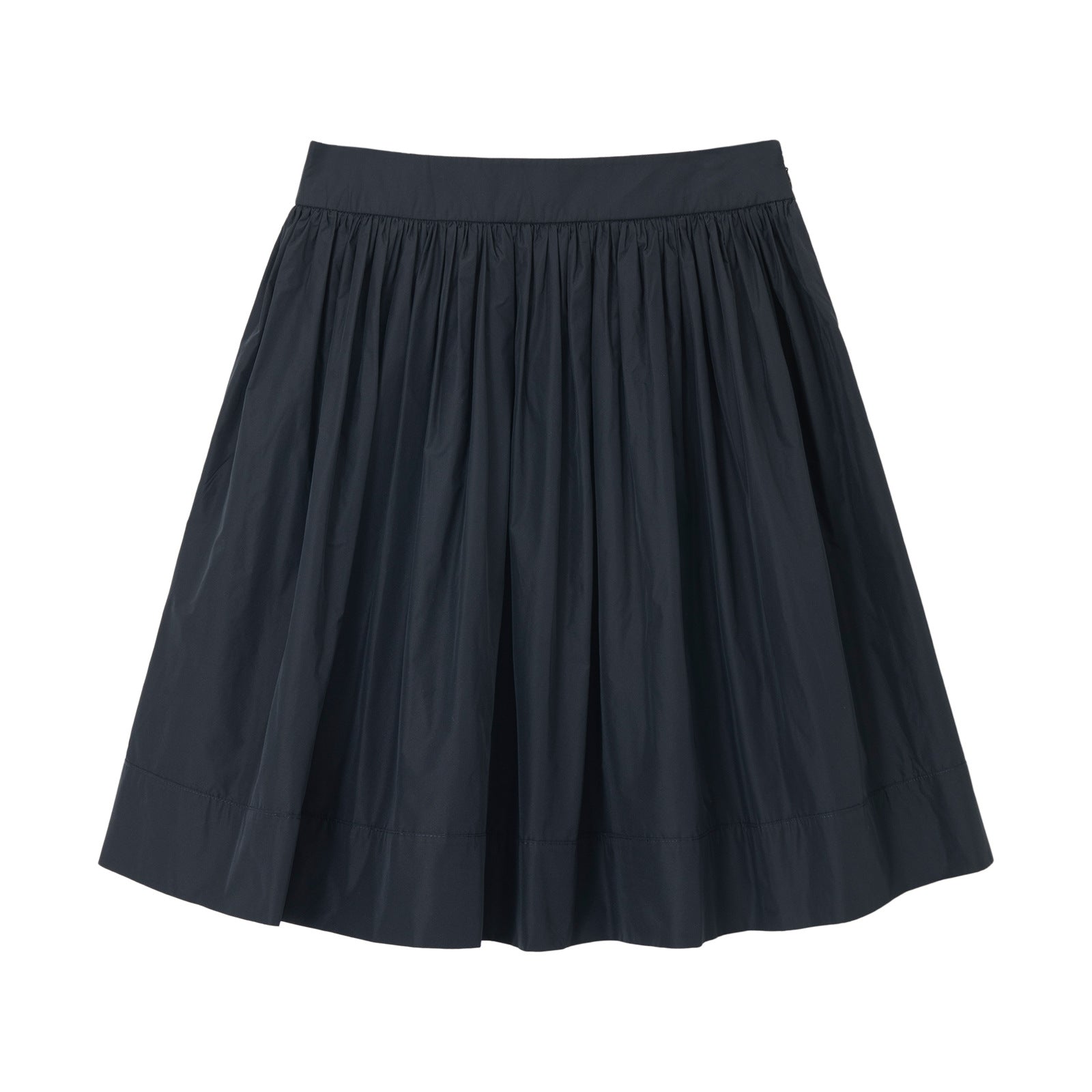A-Line Pleated Silhouette Puffy Midi Skirt