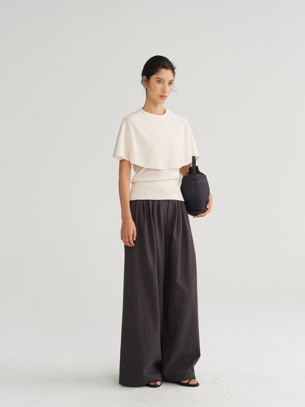 Detachable Shawl Knit Slim Top