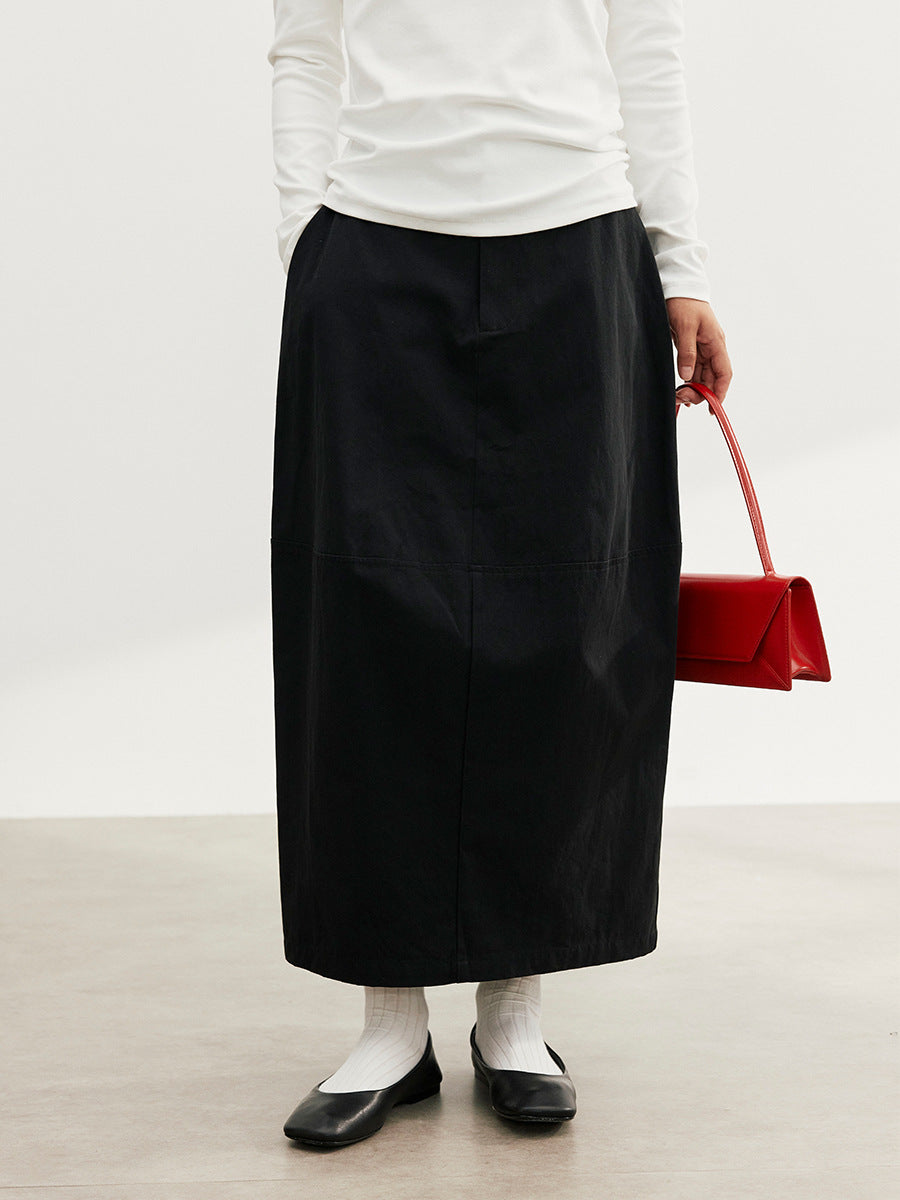 Solid Bubble Maxi Skirt