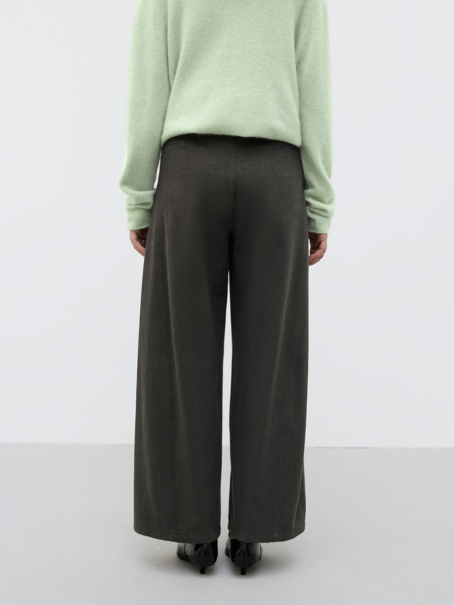 Cotton Smooth Straight-Leg Casual Pants