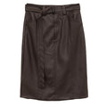 PU Leather Bodycon Midi Skirt