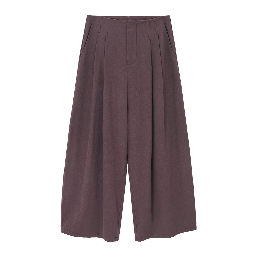 Pleated Drape Versatile Straight Leg Pants
