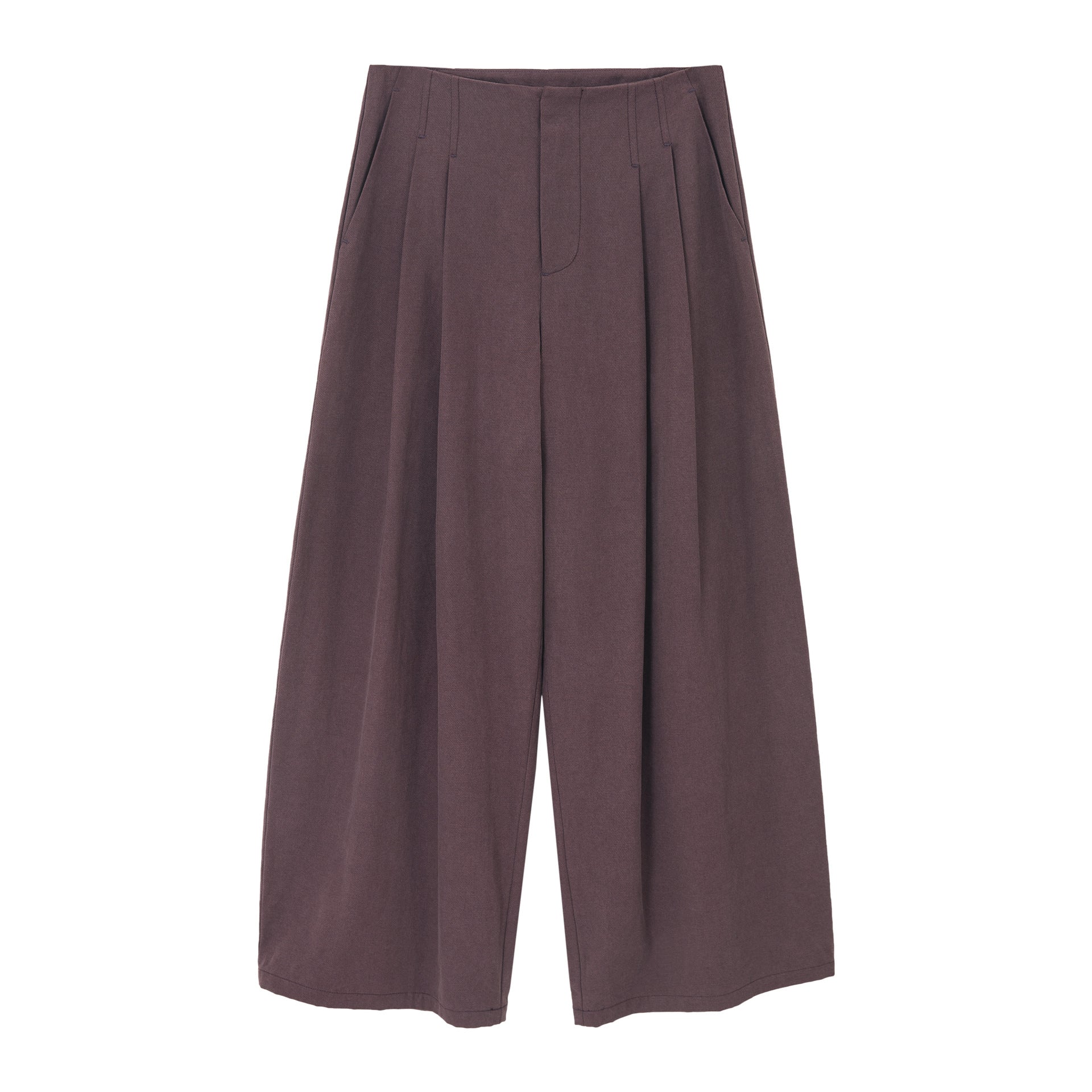 Pleated Drape Versatile Straight Leg Pants