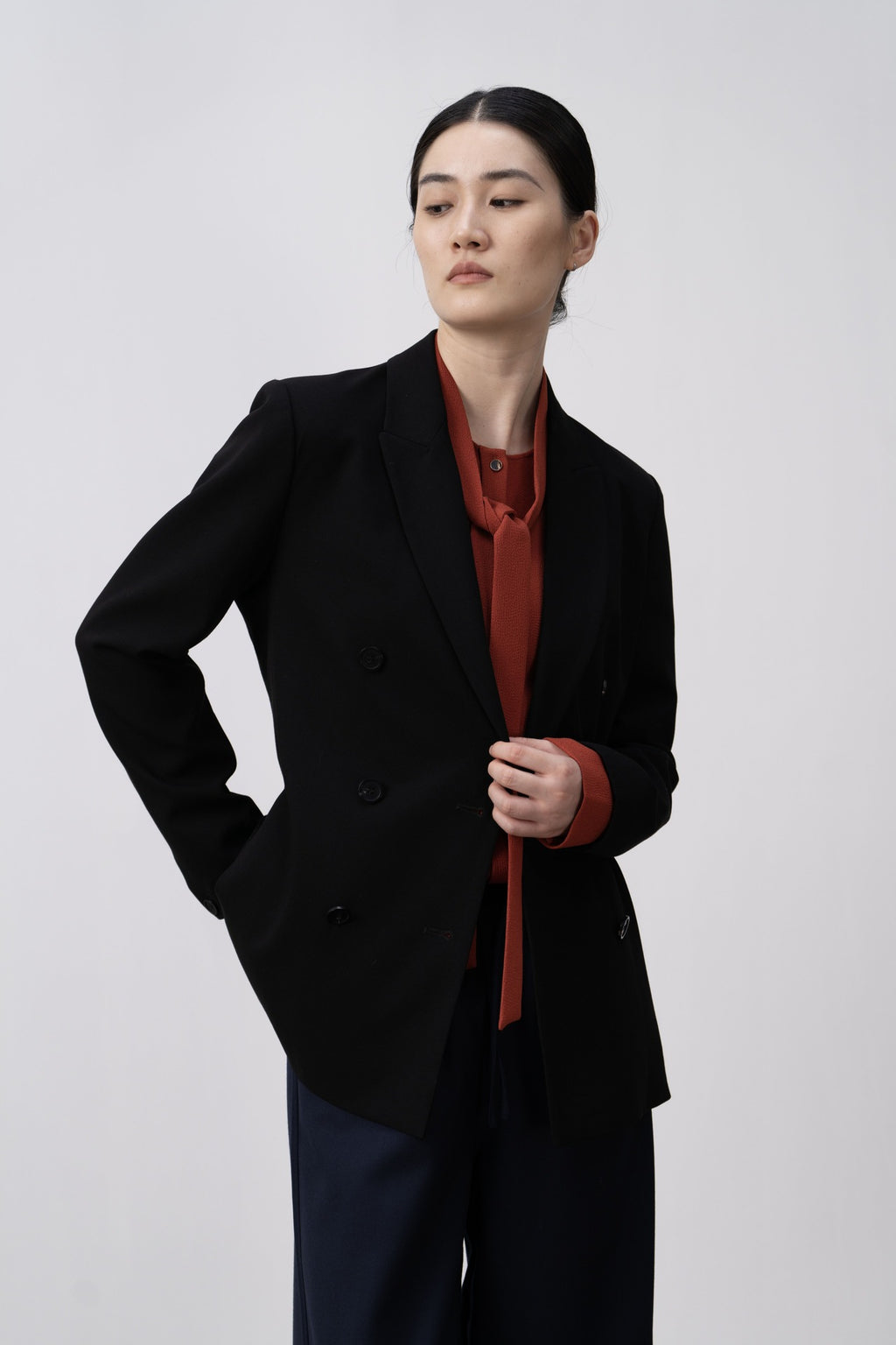Premium Double-breasted Flared Collar Blazer