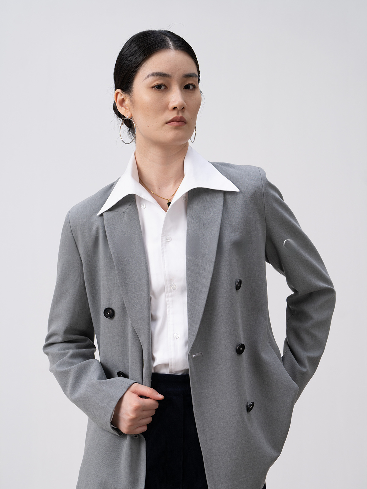 Premium Double-breasted Flared Collar Blazer