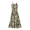 V-neck Printed Spaghetti Strap Maxi Dress
