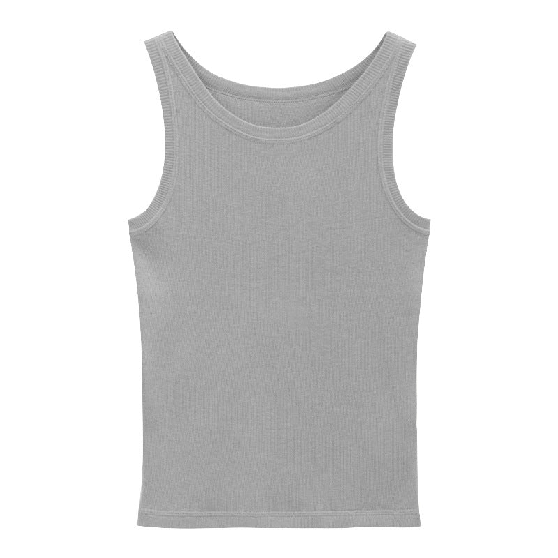 Round Neck Soft Textured Wool Tank Top