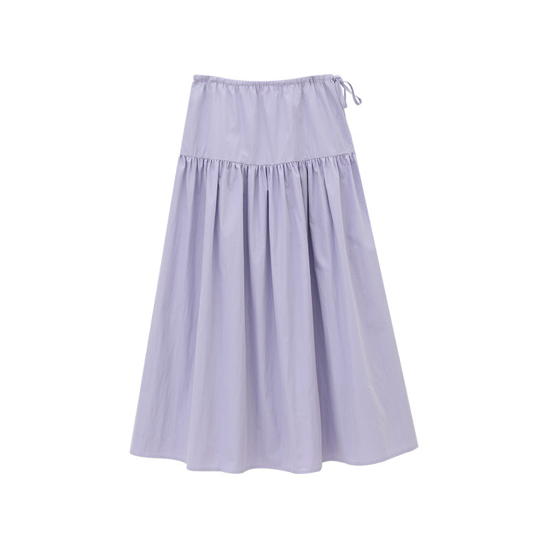 Pleated Simple Style Maxi Skirt