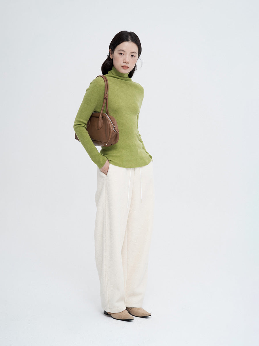 Drawstrings Soft Wool Sweatpants