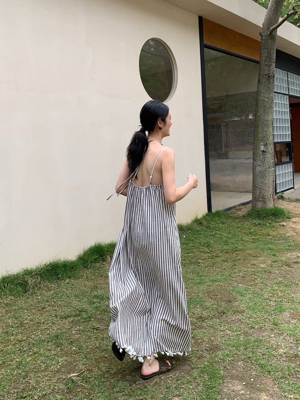 Bohemian Vacation-Style Spaghetti Strap Maxi Dress