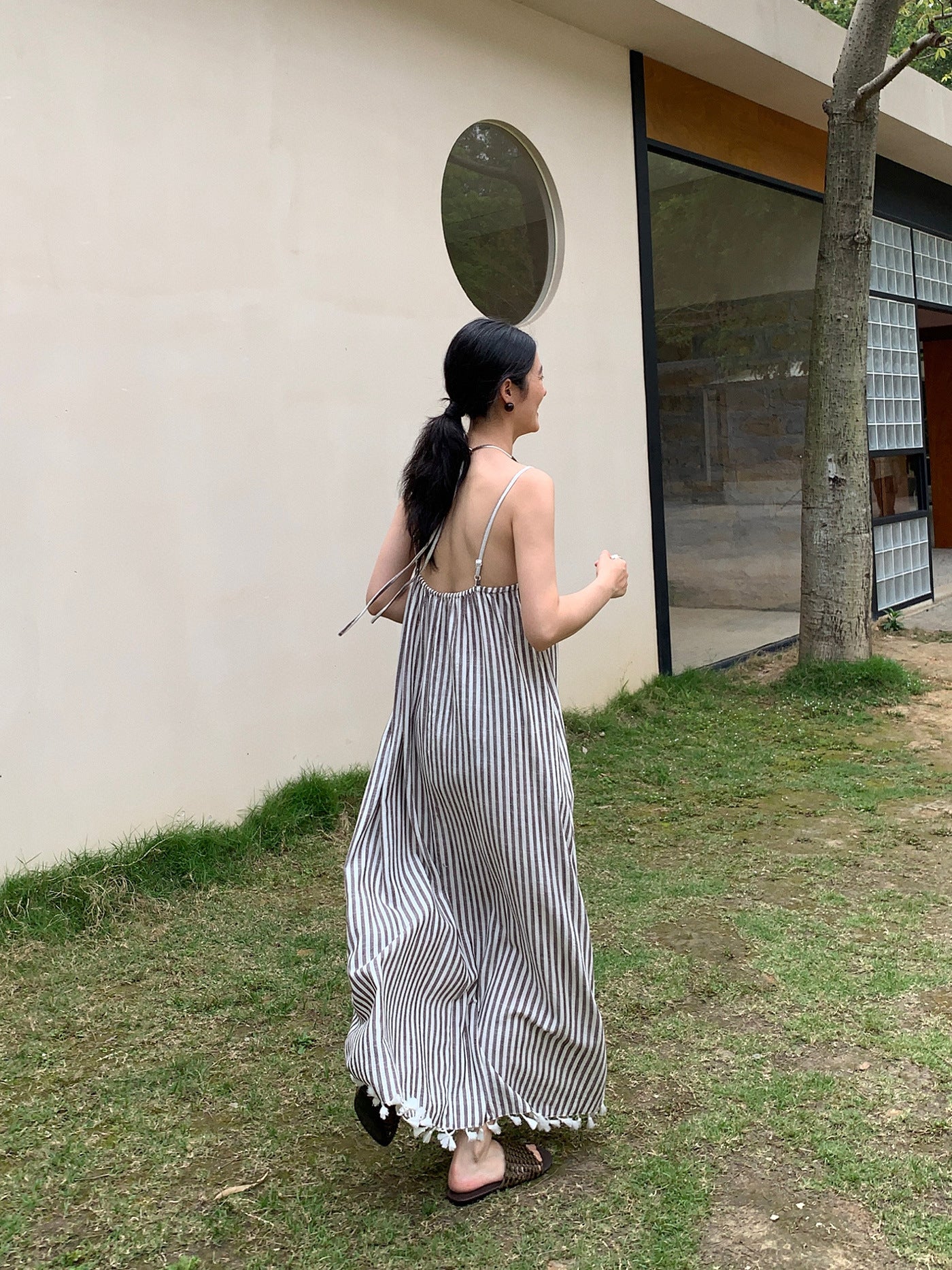 Bohemian Vacation-Style Spaghetti Strap Maxi Dress