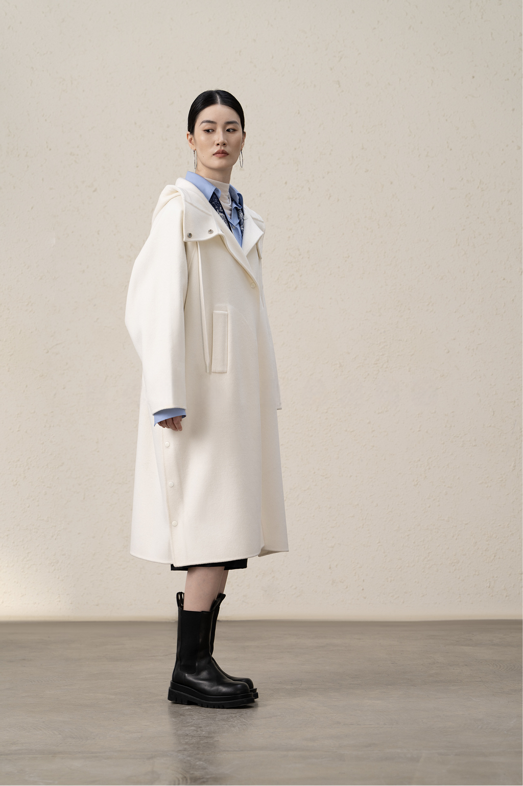 Merino Wool Cashmere Long Coat