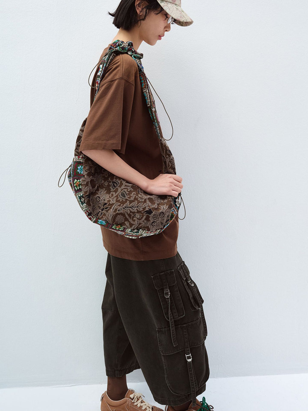 Multi-material Patchwork Wandering Crossbody Shoulder Bag
