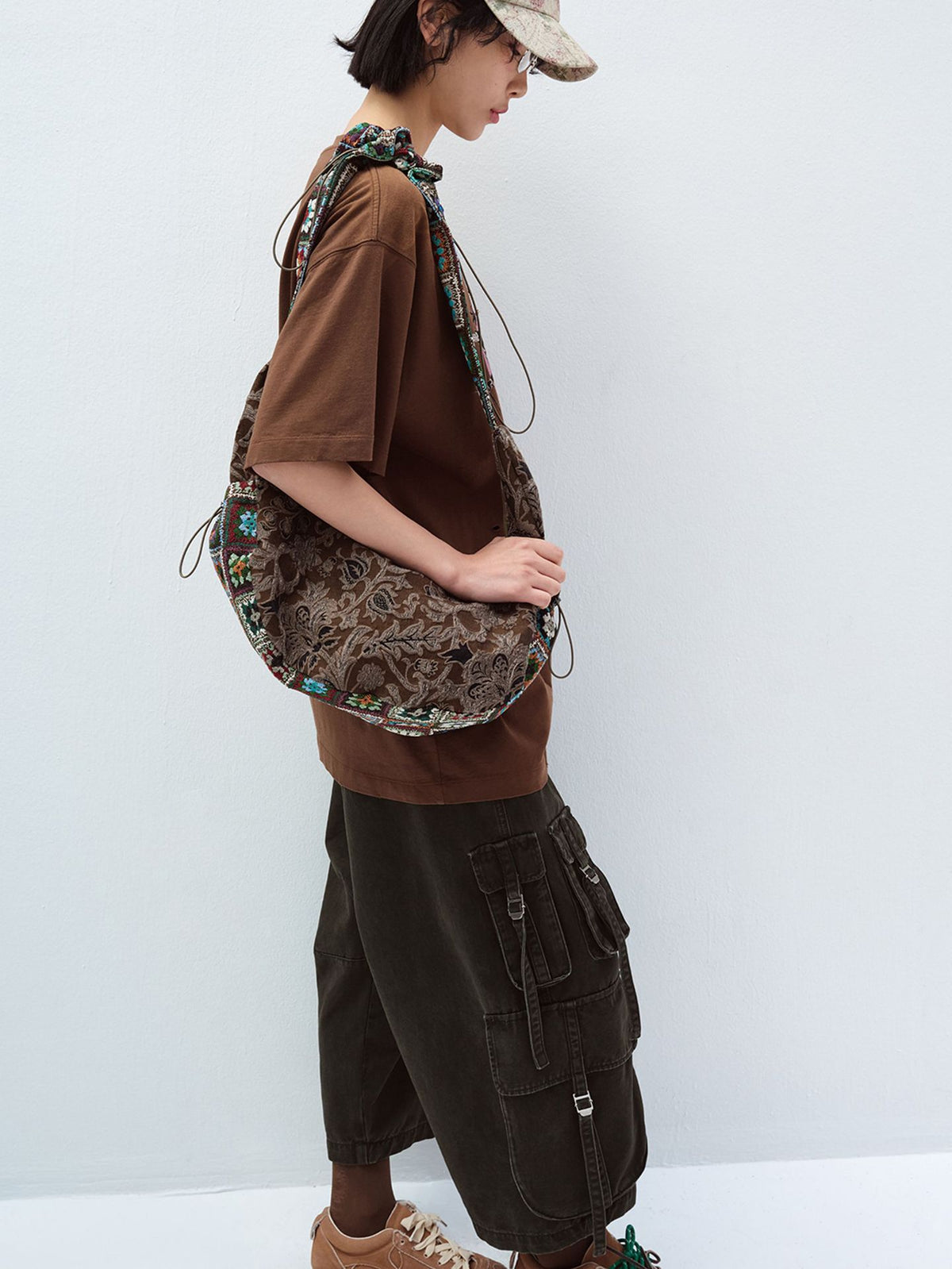 Multi-material Patchwork Wandering Crossbody Shoulder Bag