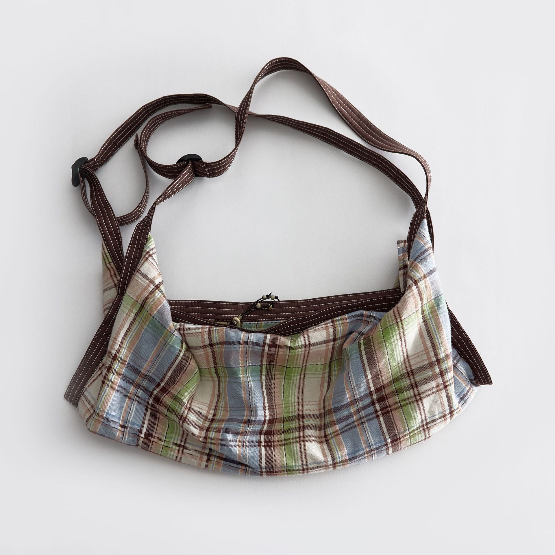 Vintage Classic Plaid One Shoulder Padded Underarm Bag