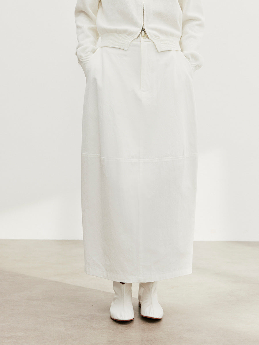 Solid Bubble Maxi Skirt