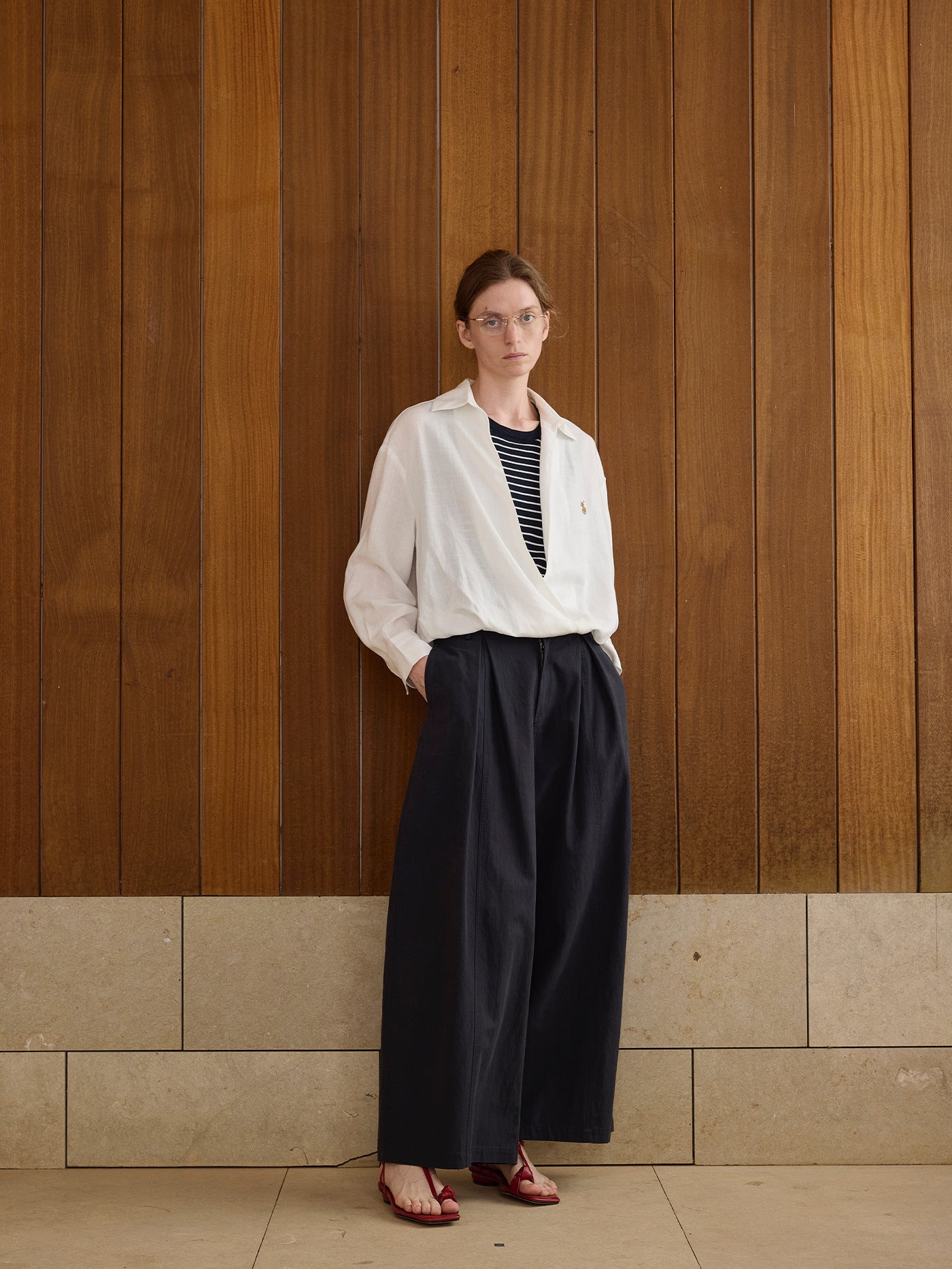 Pleated Casual  Straight-Leg Pants