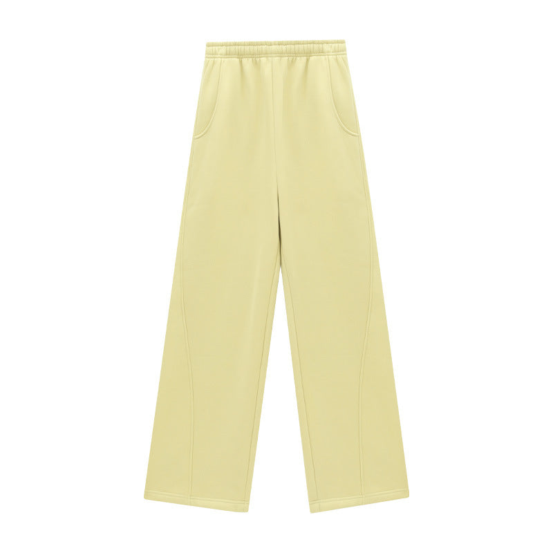 Elastic Waist Straight-Leg Sweatpants