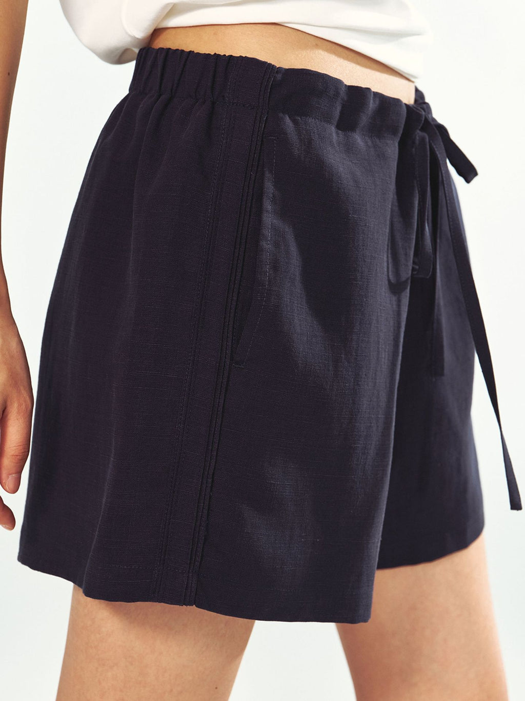 Breathable Drawstring Waist Linen Shorts