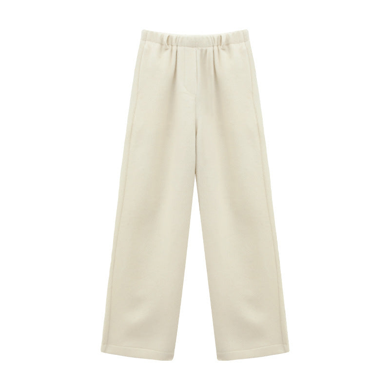 Soft Wool-Blend Wide-Leg Trousers