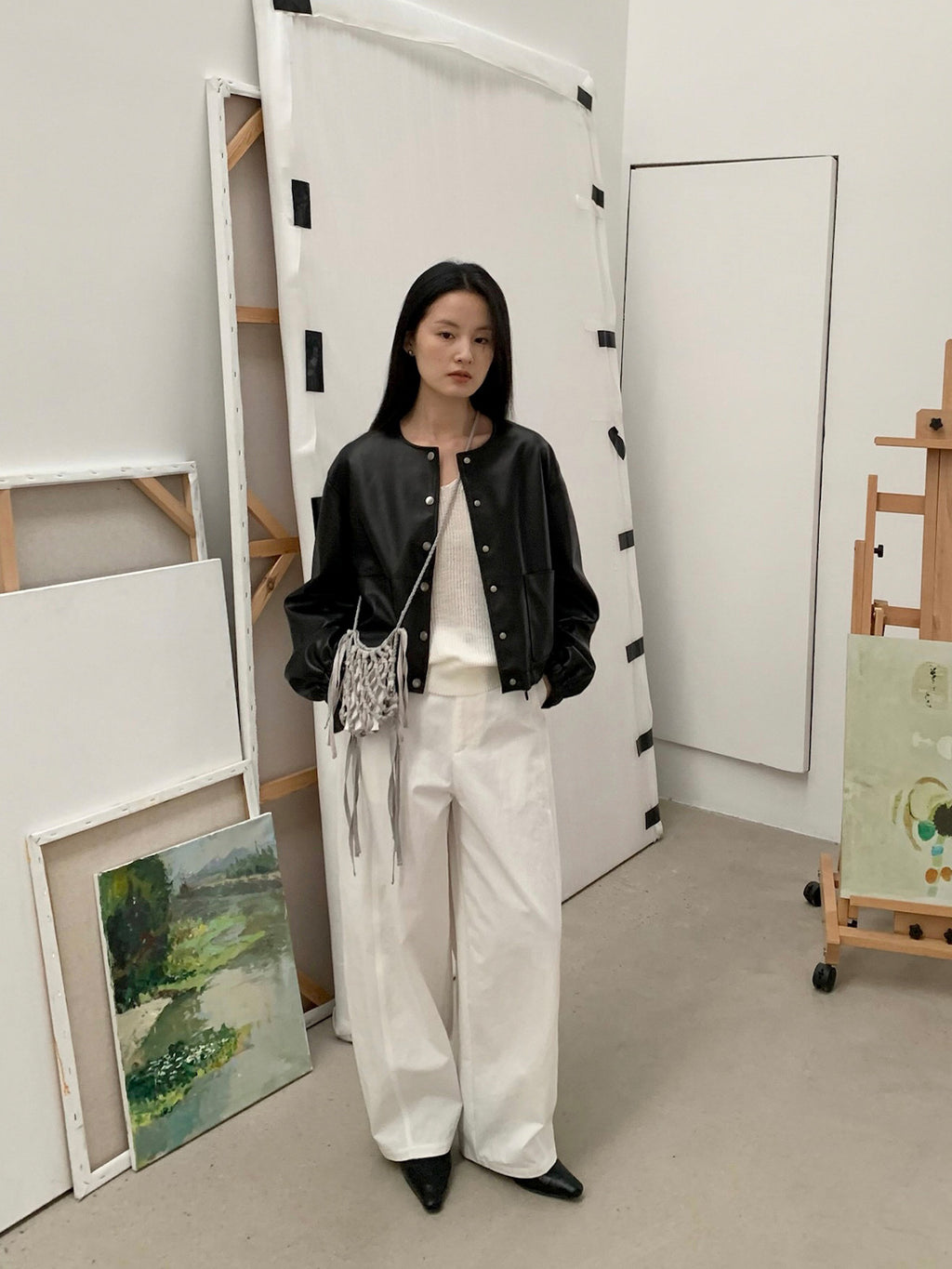 Casual High Waist Straight-Leg Pants
