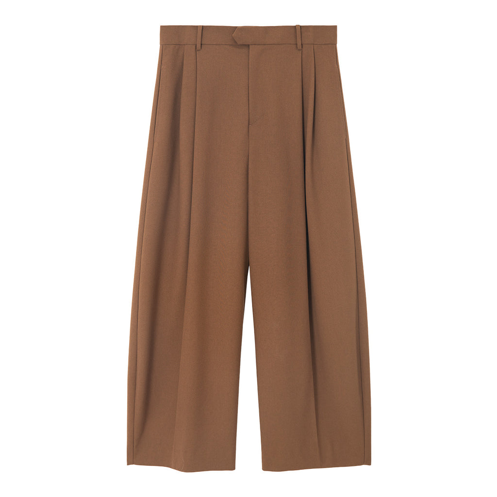 Pleated Casual Wide-Leg Dress Pants