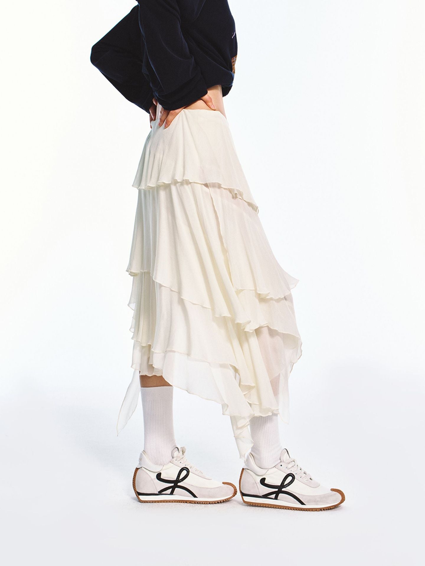 Asymmetrical Fashionista Midi Skirt