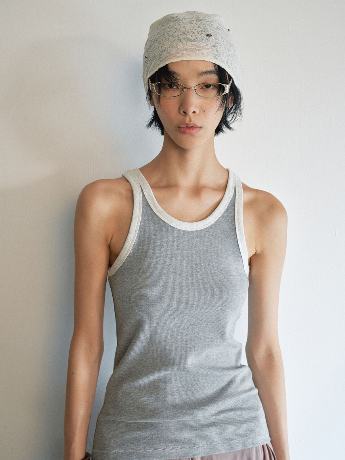 Layered Color-Blocking Casual Tank Top