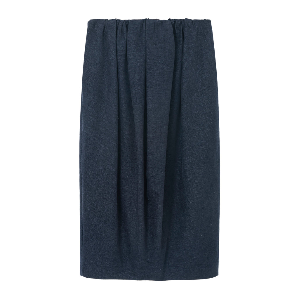 Gathered Balloon Midi Skirt