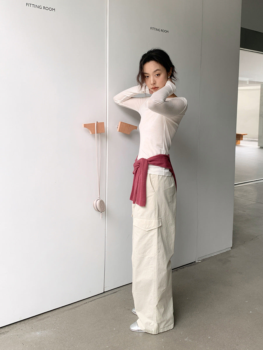 High Waist Utility Straight Leg Cargo Pants