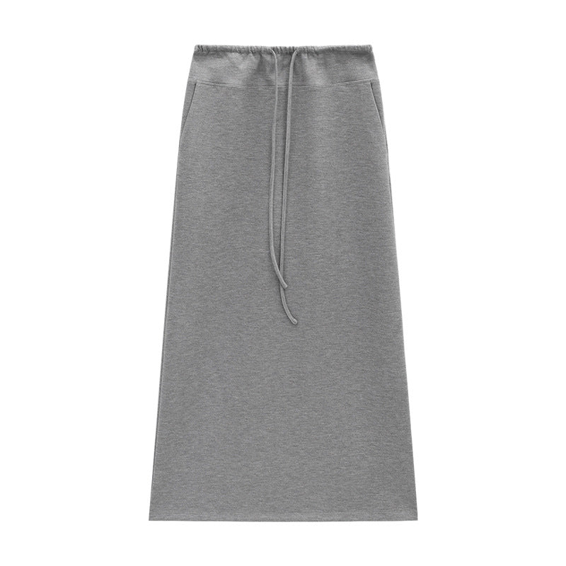 Soft Scuba-Knit A-Line Maxi Skirt