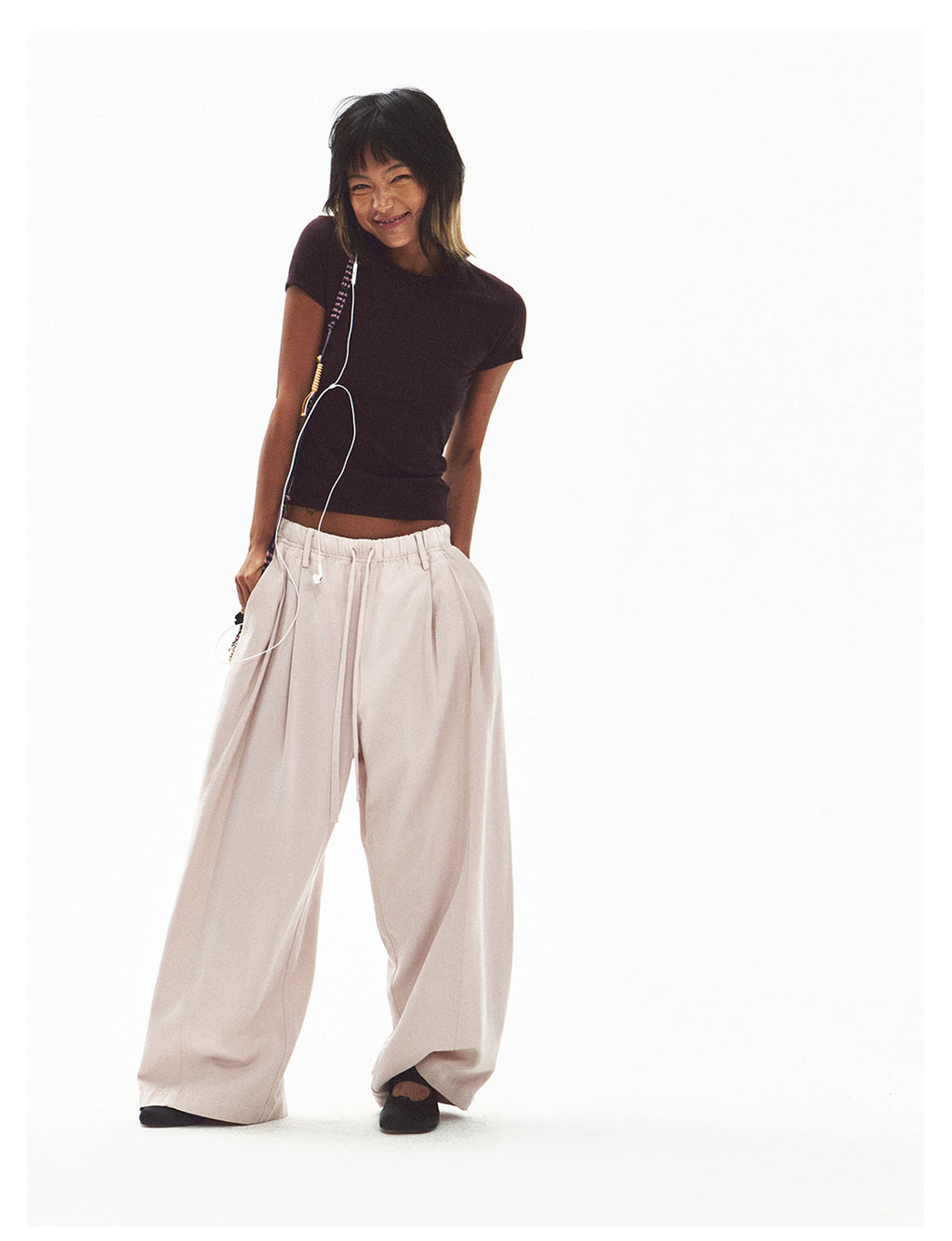 Comfortable Drape Drawstring Elastic Waist Casual Pants