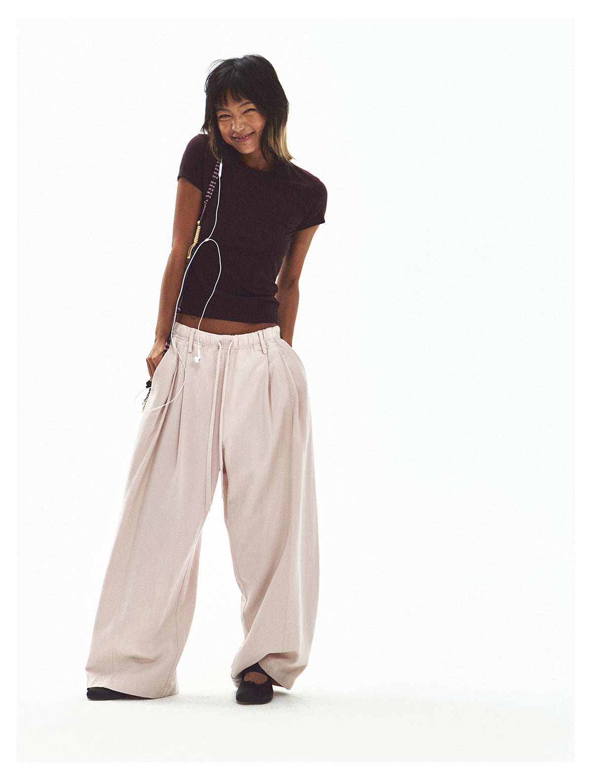 Comfortable Drape Drawstring Elastic Waist Casual Pants