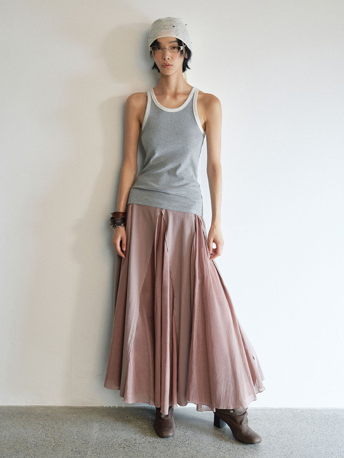 Layered Color-Blocking Casual Tank Top