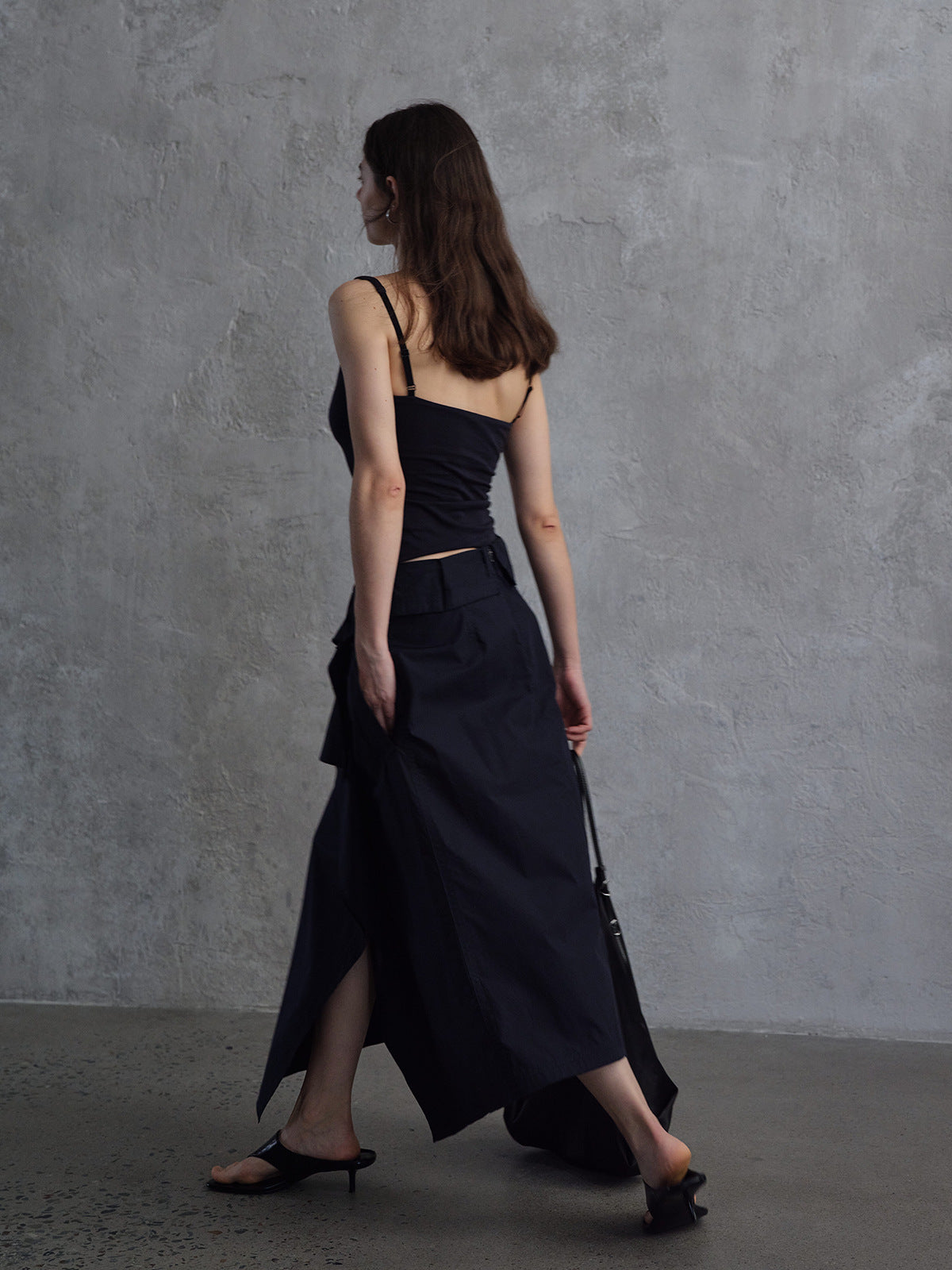 Asymmetric Wrap Midi Skirt