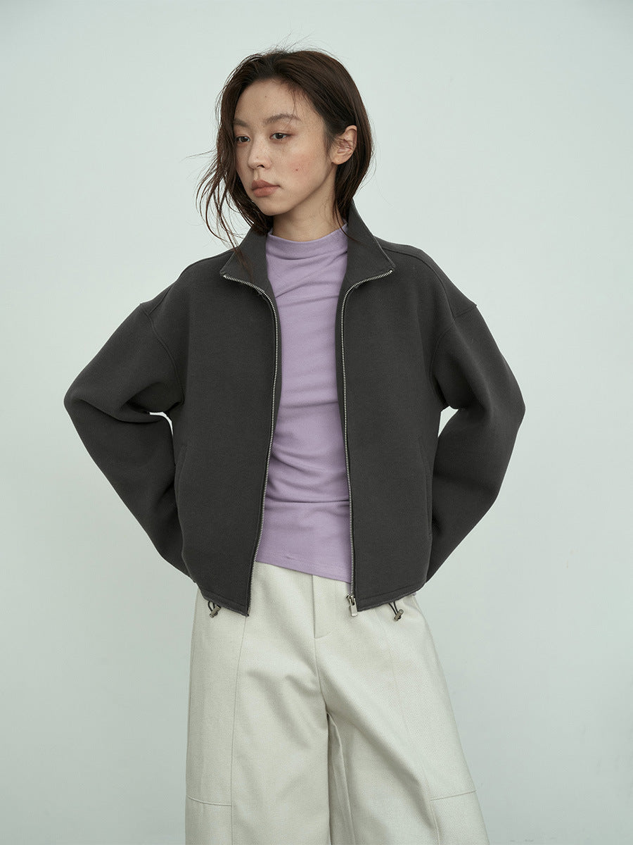 Everyday Cropped Drawstring-Hem Structured Jacket