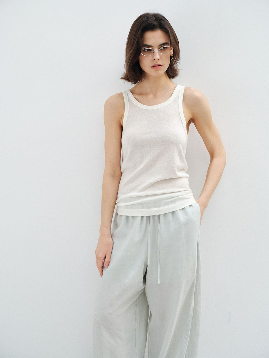 U-Shaped Crew Neck Tank Top