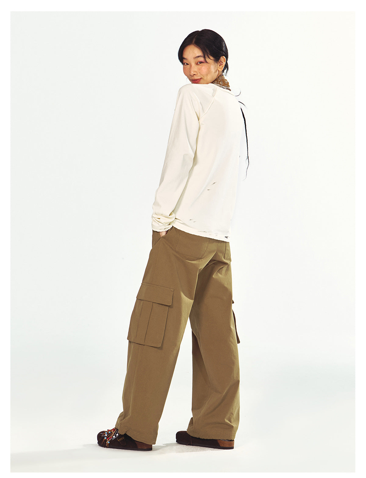 Straight-leg Slimming Drawstring Work Pants