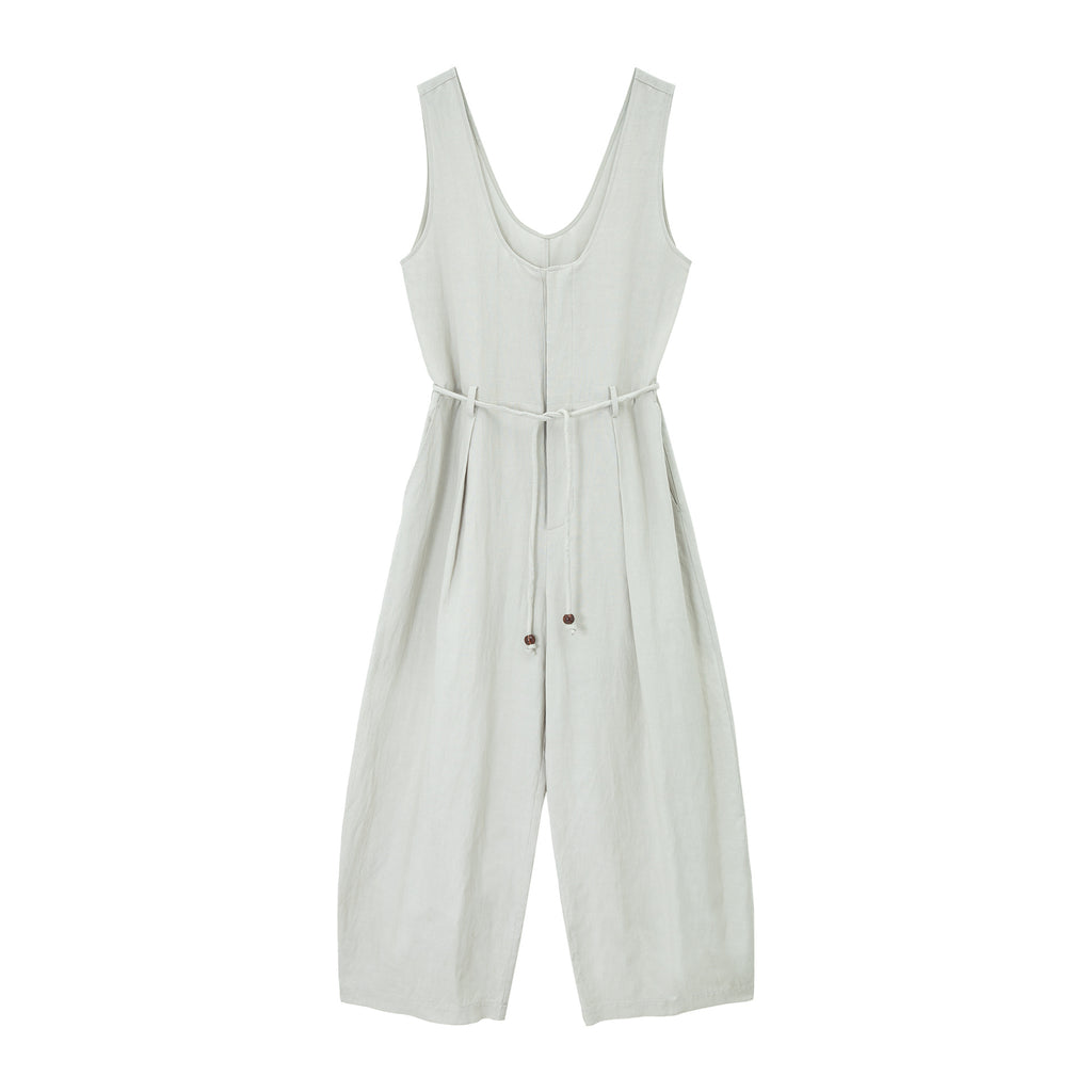 Tencel Linen Blend U-neck Jumpsuit