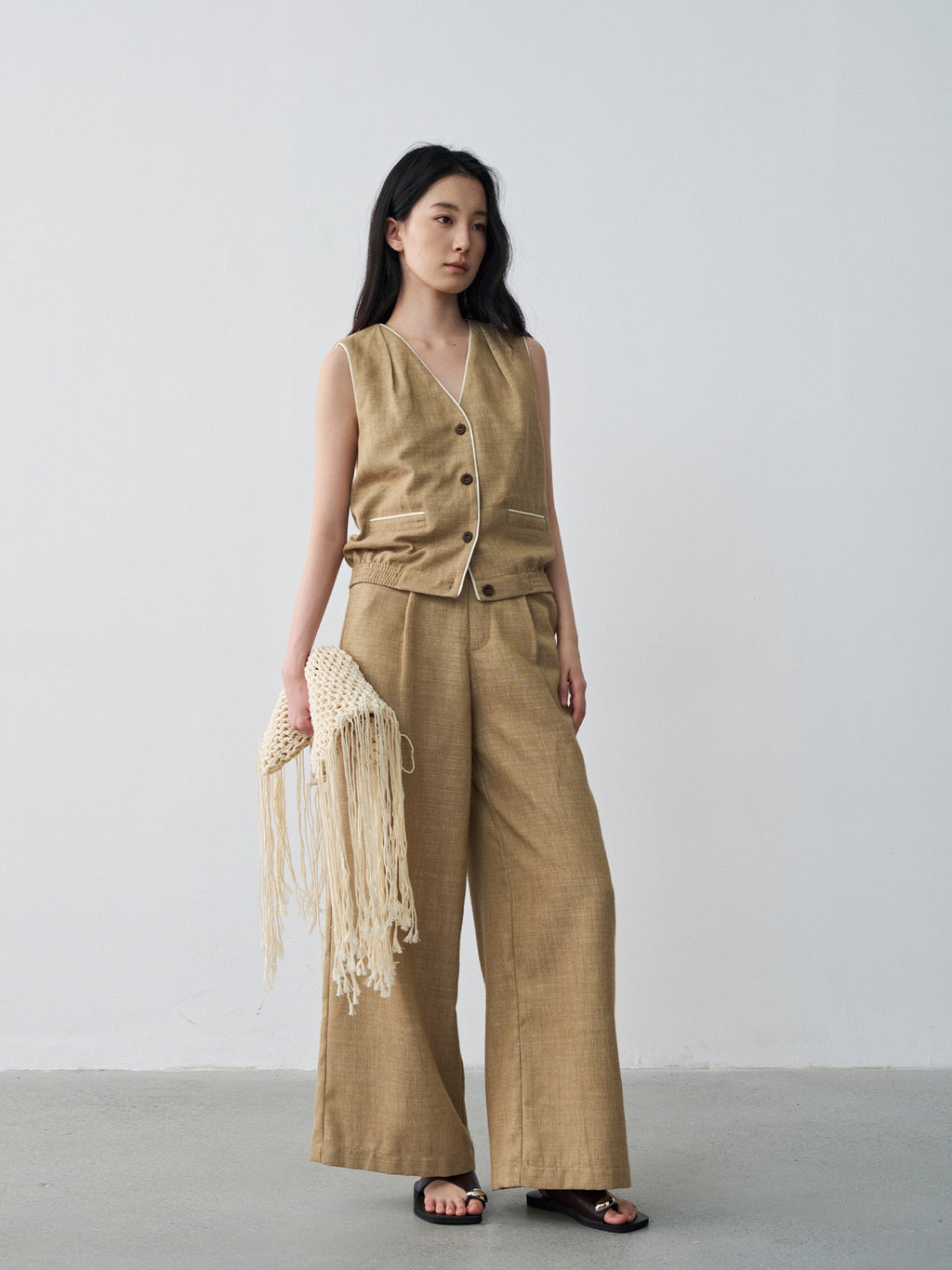 Cotton-Linen Comfortable Wide-Leg Commuter Pants
