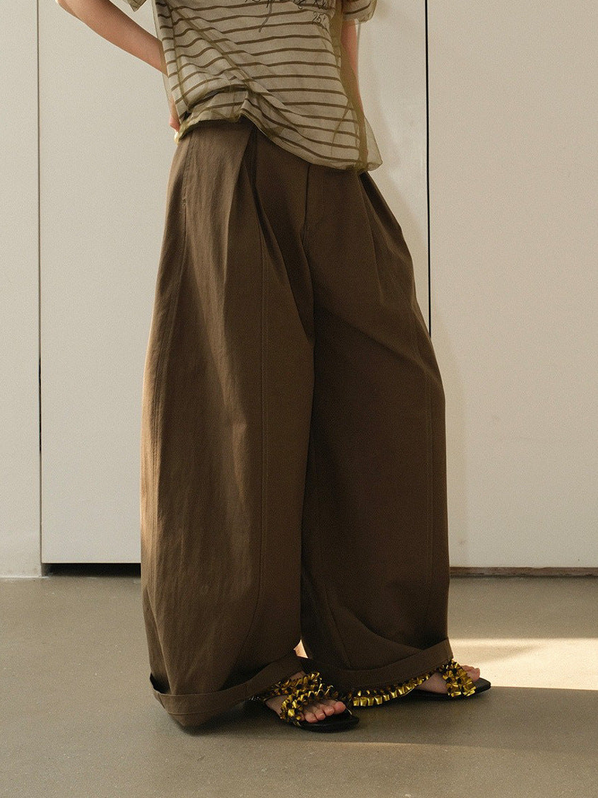 Pleated Casual Wide-leg Pants