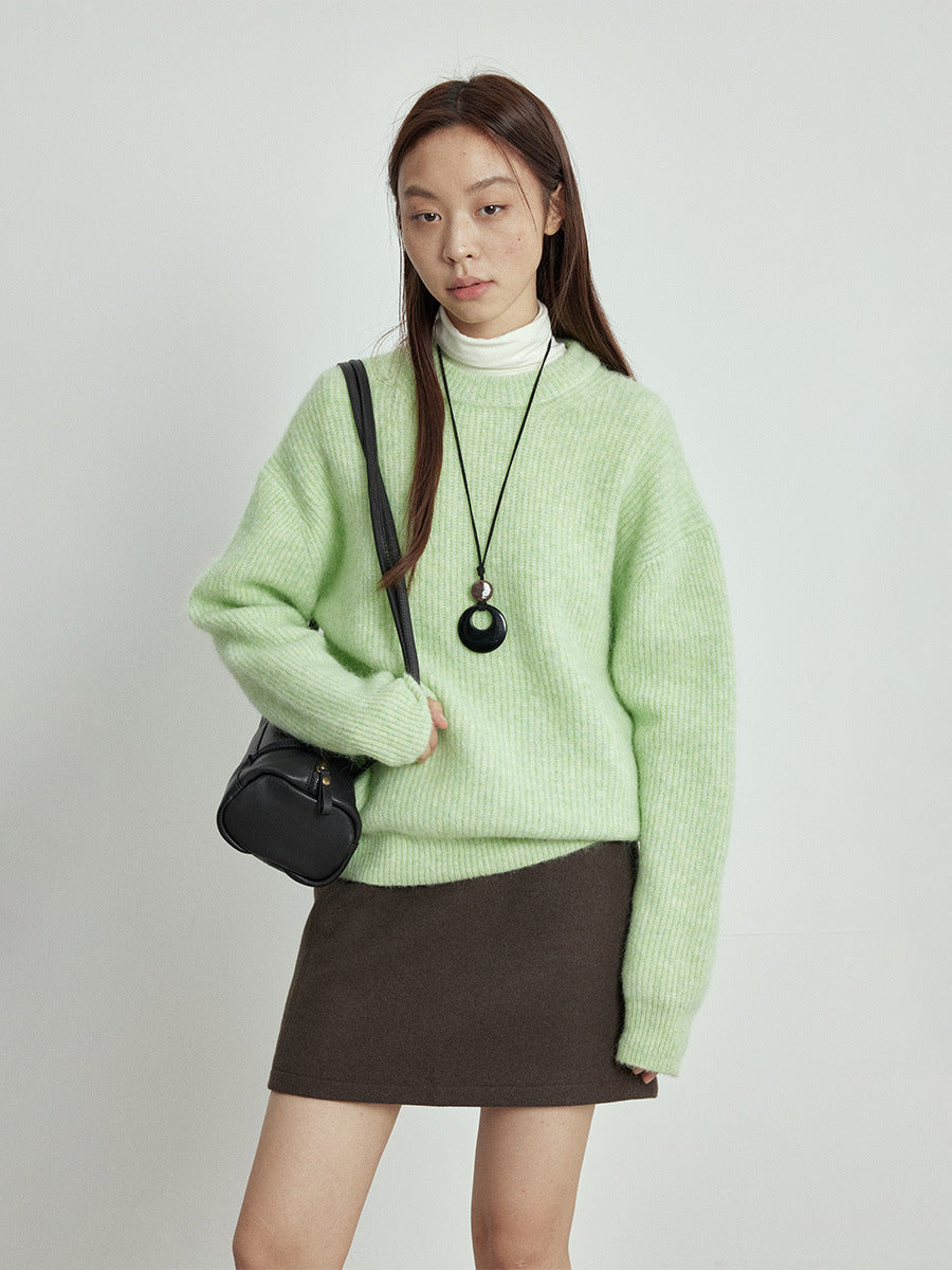 Round Neck Mohair Sweater