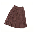 Pleated Irregular Elastic Waist Pockets Maxi Skirt